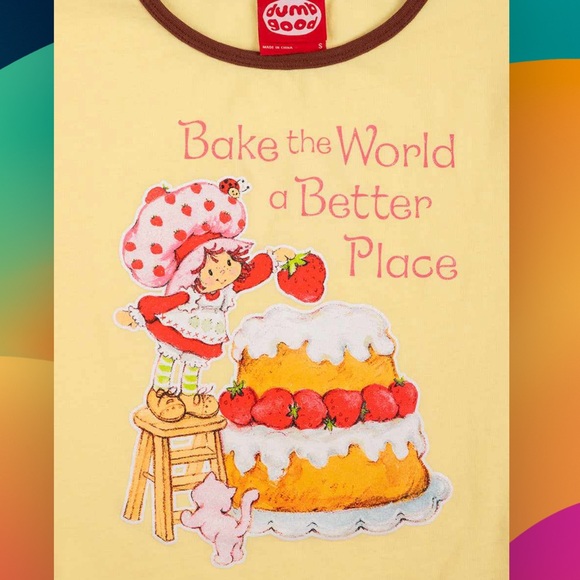 New Strawberry Shortcake Crop Top Medium - Picture 2 of 6